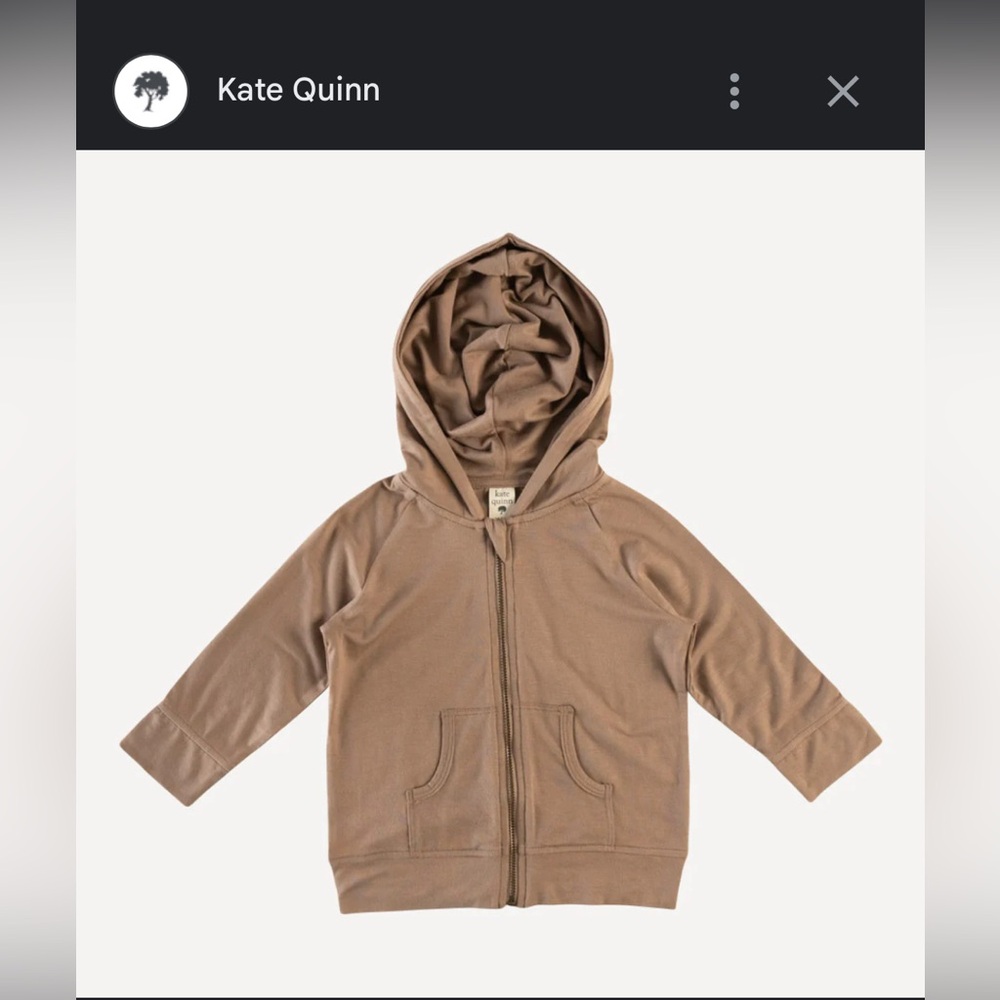 Kate Quinn zip front long sleeve pocket hoodies - brown 4t and burnt orange 5t